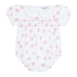 Pink Heart Print Smocked Bubble