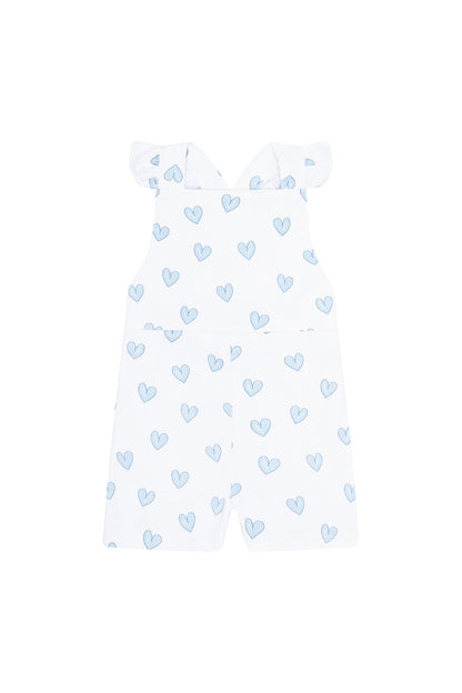 Blue Heart Print Romper