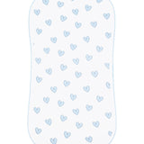 Blue Heart Print Burp Cloth