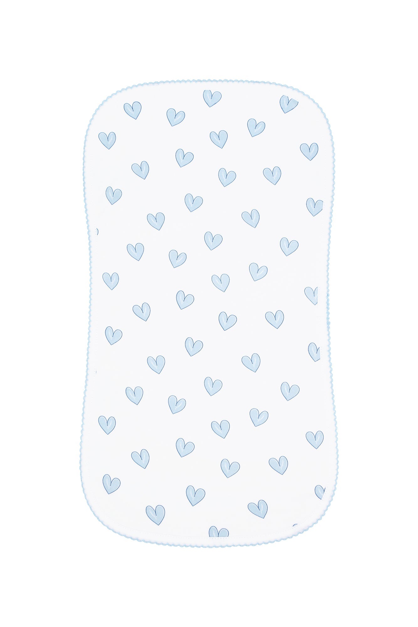 Image of Blue Heart Print Burp Cloth
