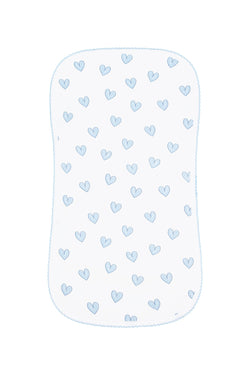 Image of Blue Heart Print Burp Cloth