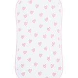 Pink Heart Print Burp Cloth