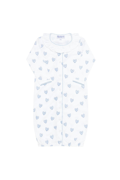 Blue Heart Print Converter Gown