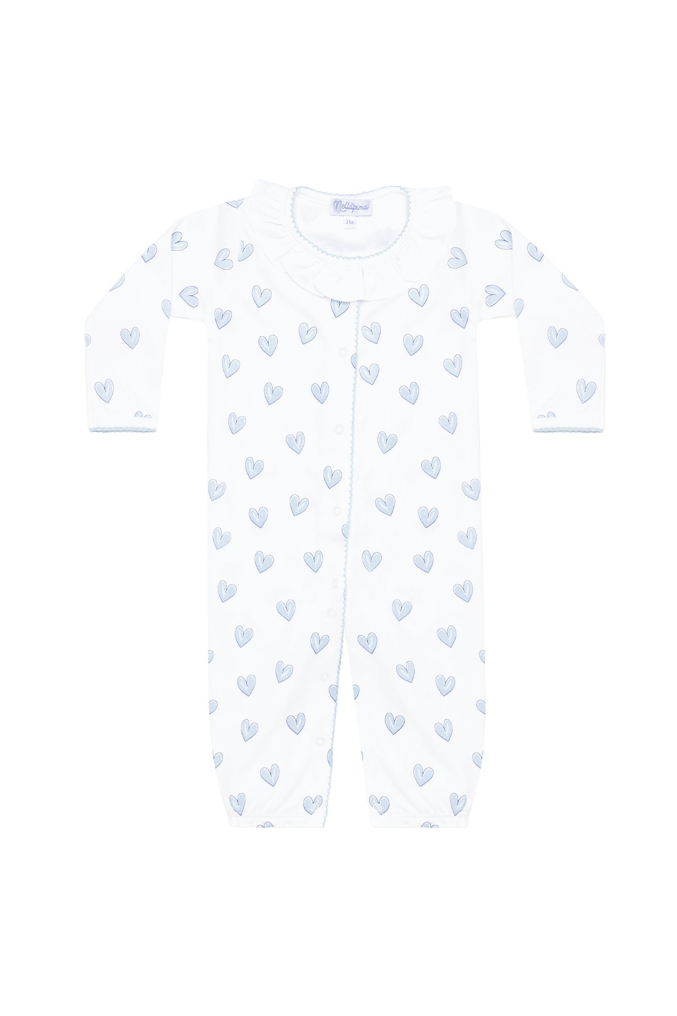 Image of Blue Heart Print Converter Gown