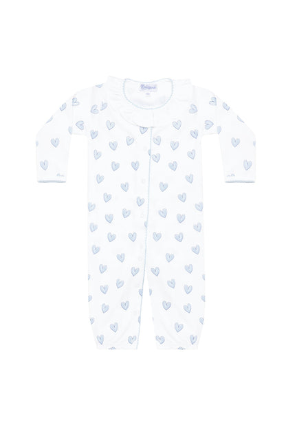 Blue Heart Print Converter Gown