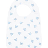 Blue Heart Print Feeding Bib