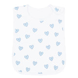 Blue Heart Print Feeding Bib