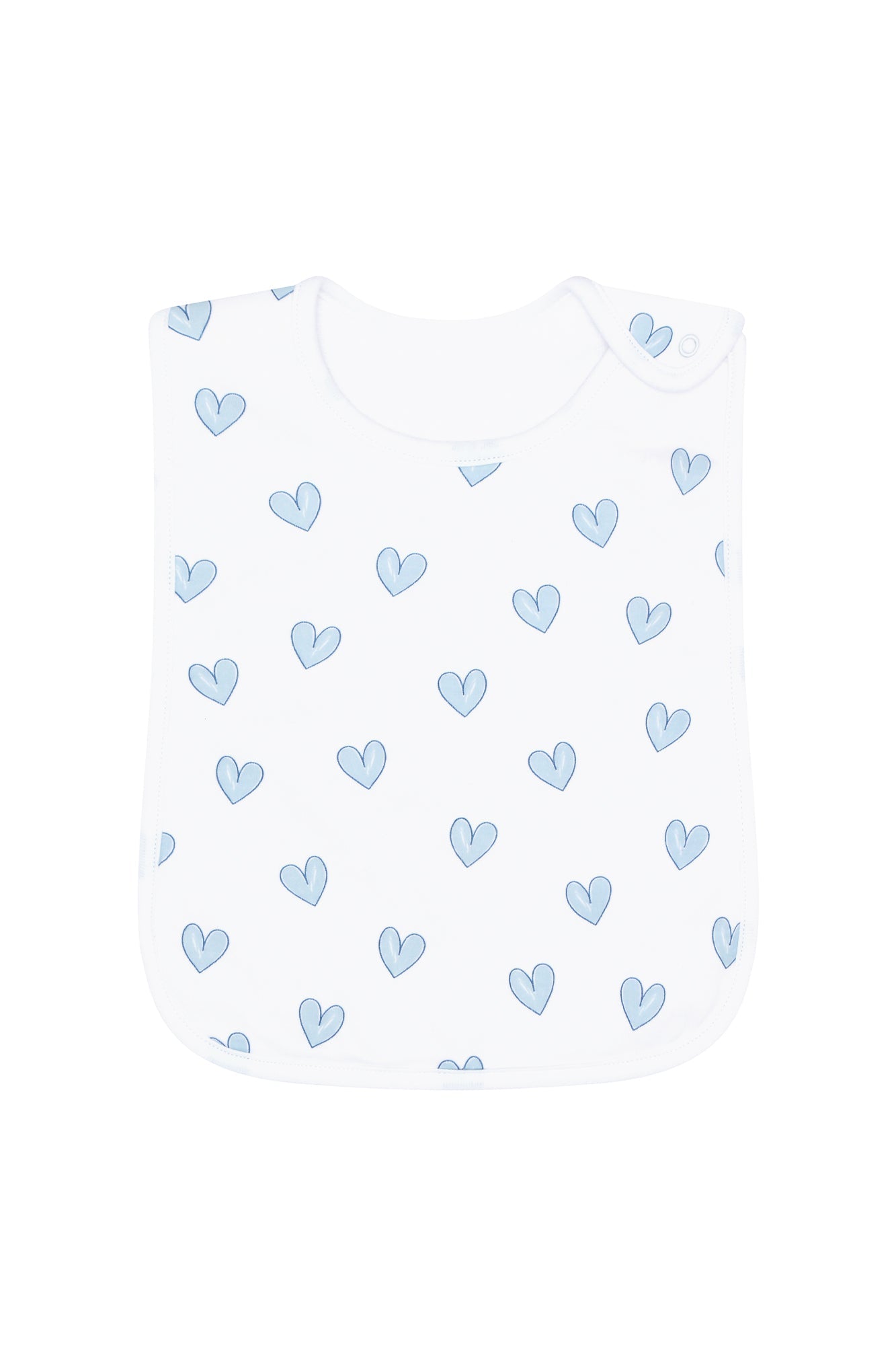 Image of Blue Heart Print Feeding Bib