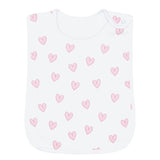 Pink Heart Print Feeding Bib