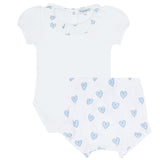 Blue Heart Print Onesie Set