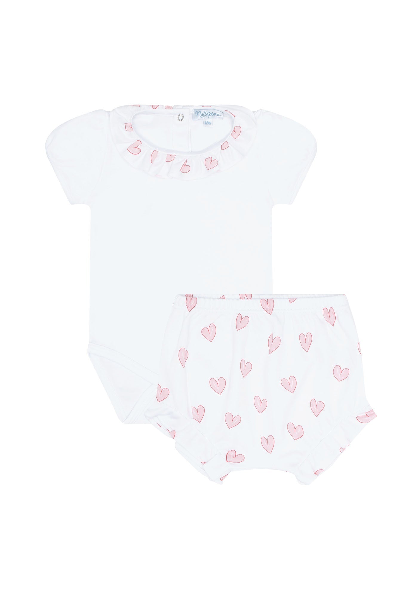Image of Pink Heart Print Onesie Set