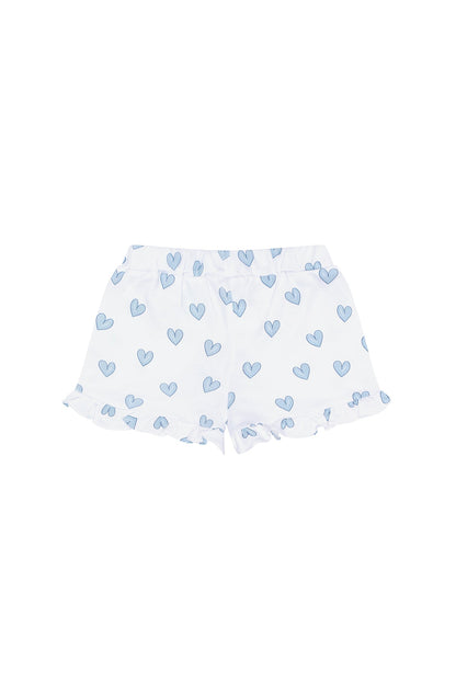 Blue Heart Print Shorts