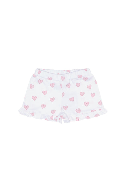 Pink Heart Print Shorts
