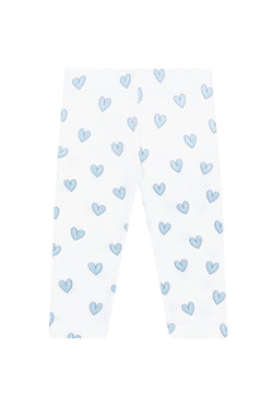 Image of Blue Heart Print Pima Leggings