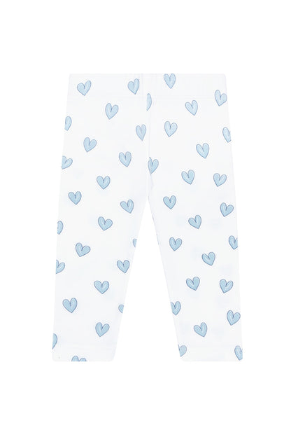 Blue Heart Print Pima Leggings