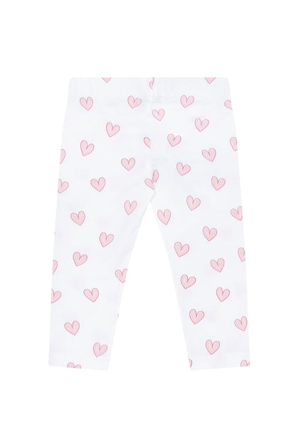 Pink Heart Print Pima Leggings