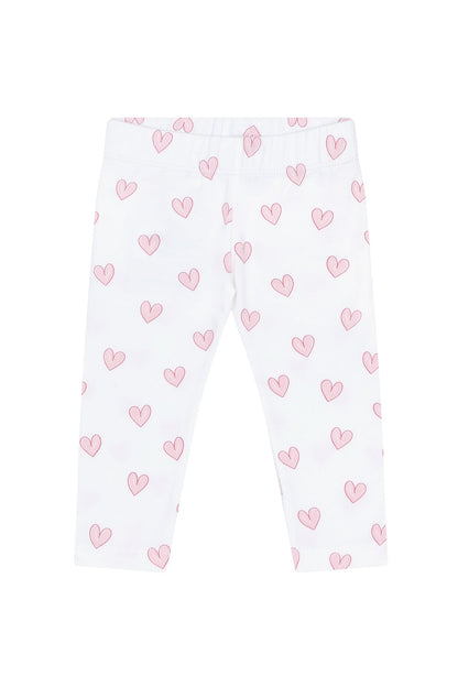Pink Heart Print Pima Leggings