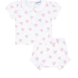 Pink Heart Print Diaper Cover Set