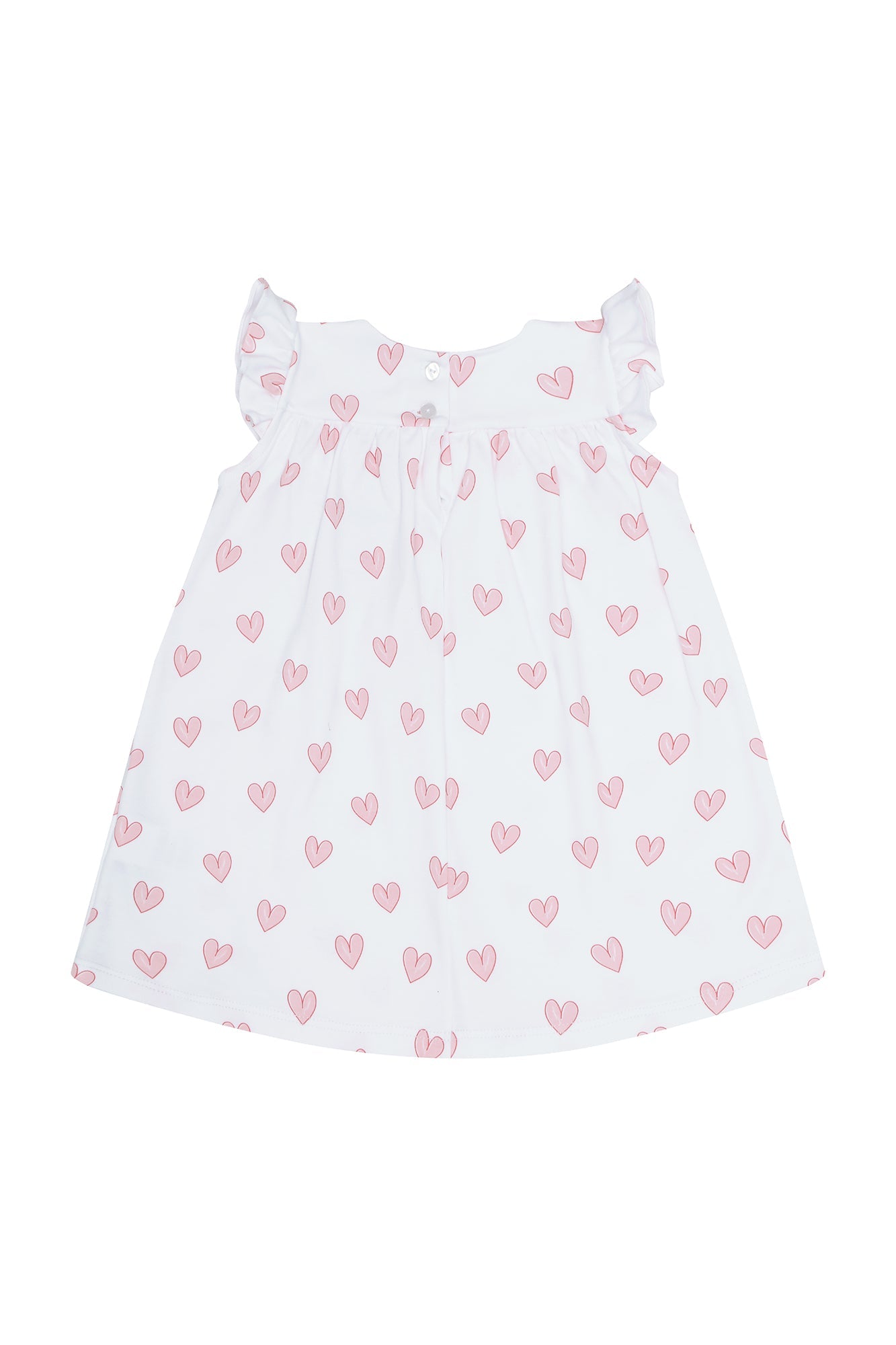 Image of Pink Heart Print Scoop Neck Dress