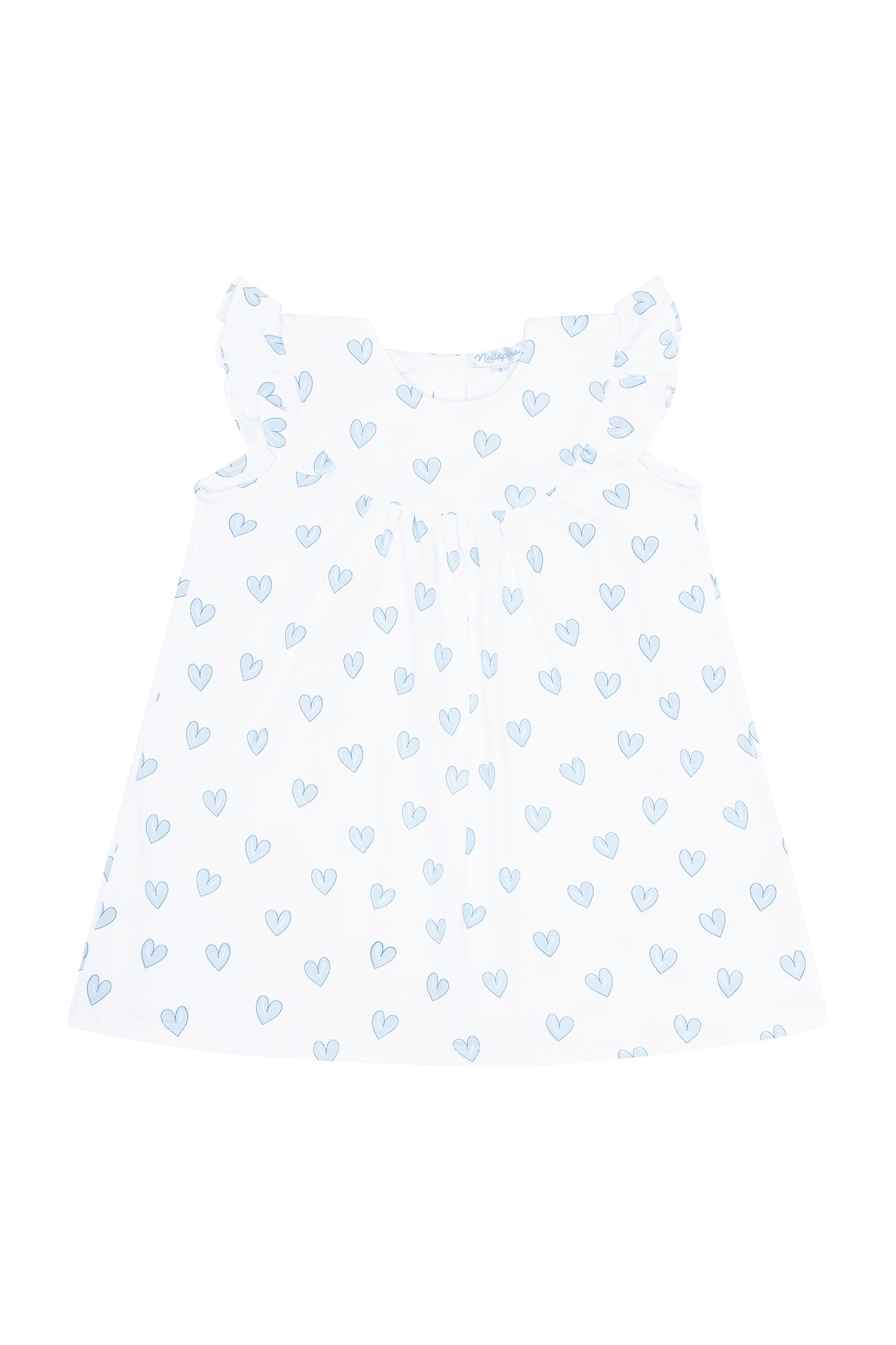 Image of Blue Heart Print Scoop Neck Dress