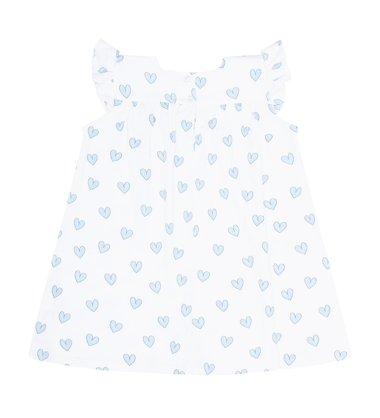 Blue Heart Print Scoop Neck Dress