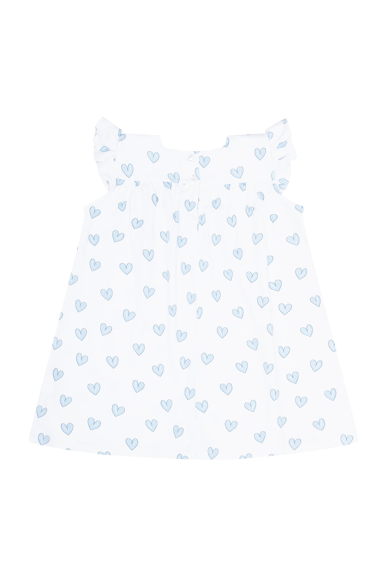 Image of Blue Heart Print Scoop Neck Dress