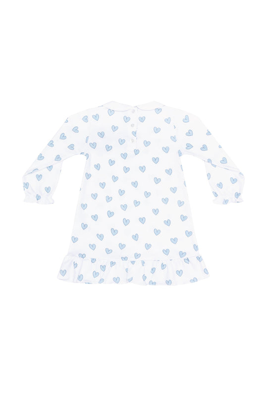 Blue Heart Print Long Sleeve Playtime