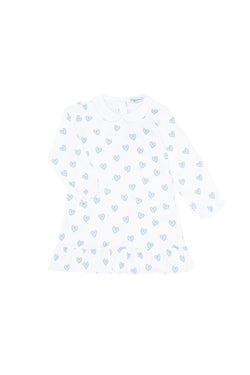 Image of Blue Heart Print Long Sleeve Playtime
