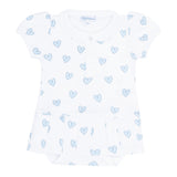 Blue Heart Print Onesie Dress