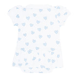 Blue Heart Print Onesie Dress