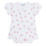 Pink Heart Print Onesie Dress