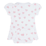 Pink Heart Print Onesie Dress