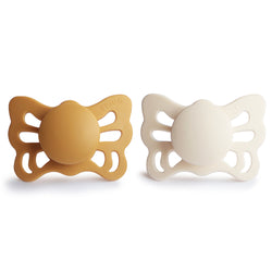 Image of FRIGG Butterfly Anatomical Silicone Pacifier 2-Pack (0-6 Months)