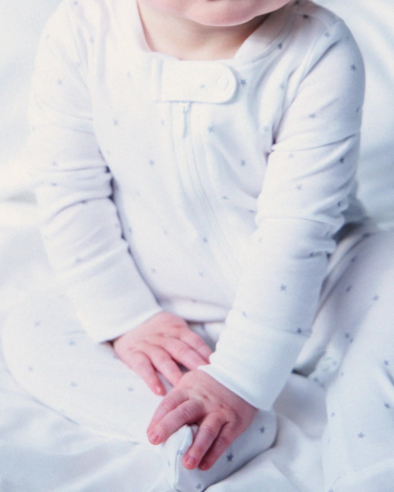 Image of Baby's Pima Romper in Grey Stars