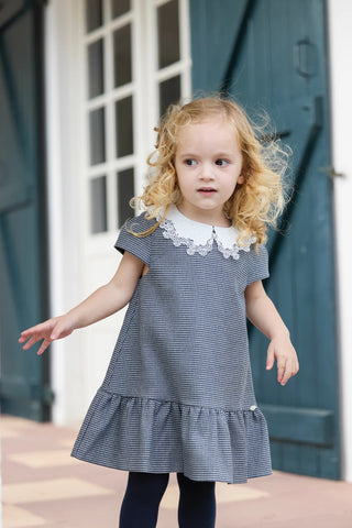 Dress Navy Two-tone gingham iridescent
