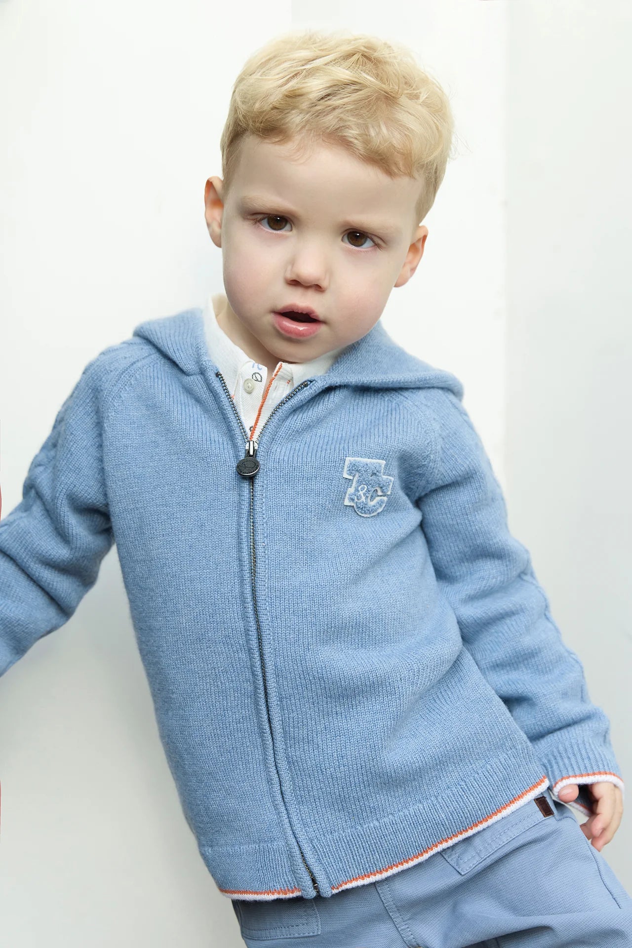 Tartine-et-chocolat Cardigan Blue Greychinée TC signature