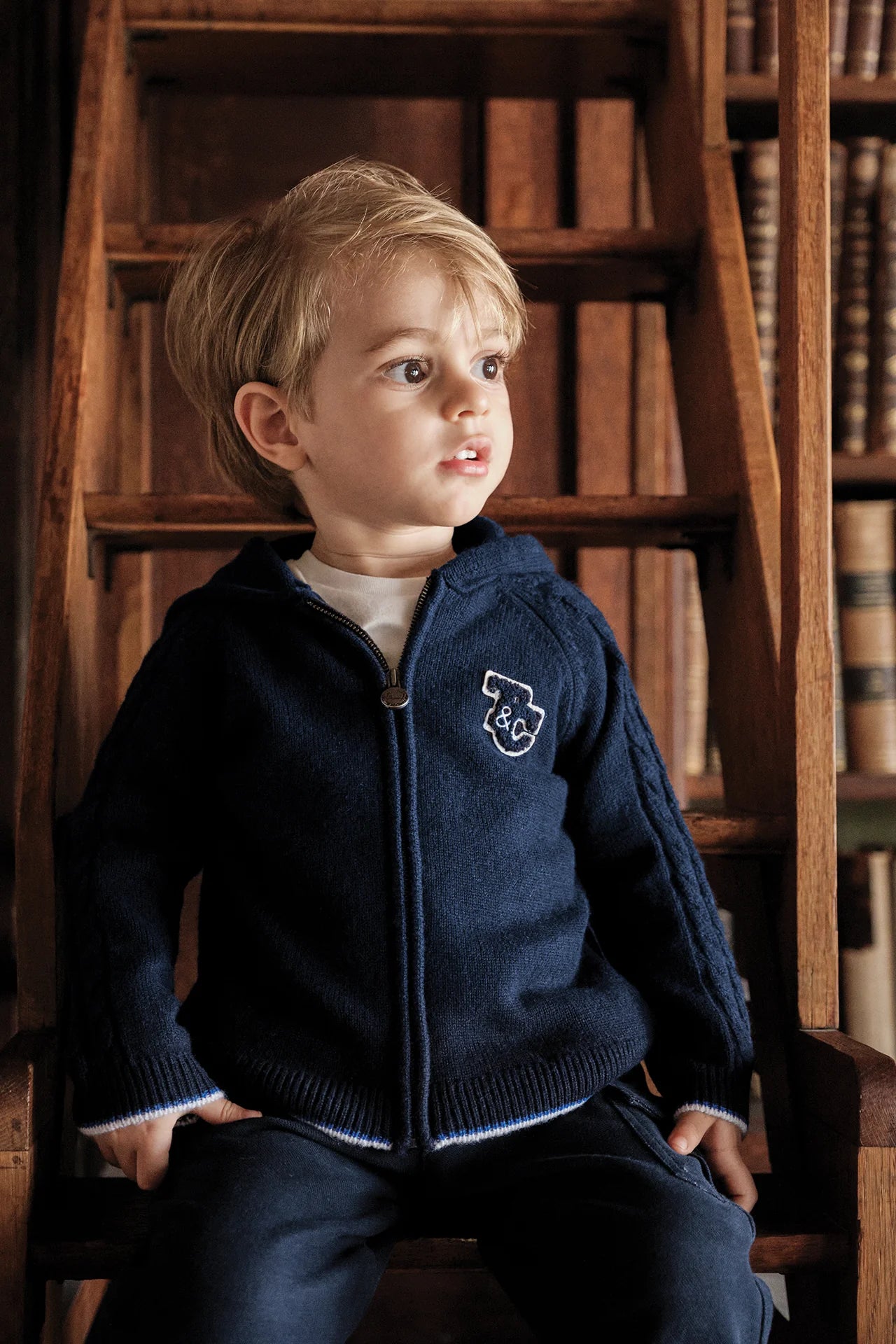 Tartine-et-chocolat Cardigan Blue Greychinée TC signature