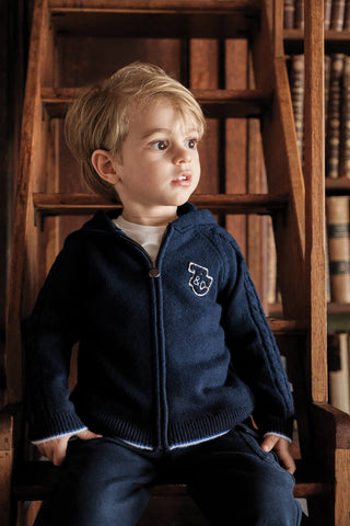 Tartine-et-chocolat Cardigan Blue Greychinée TC signature