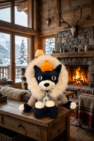 jellycat black cat ski outfit plushie