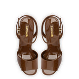 Yves Wedge In Burnt Umber Patent Leather