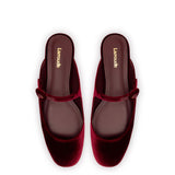 Blair Flat Mule In Wine Velvet