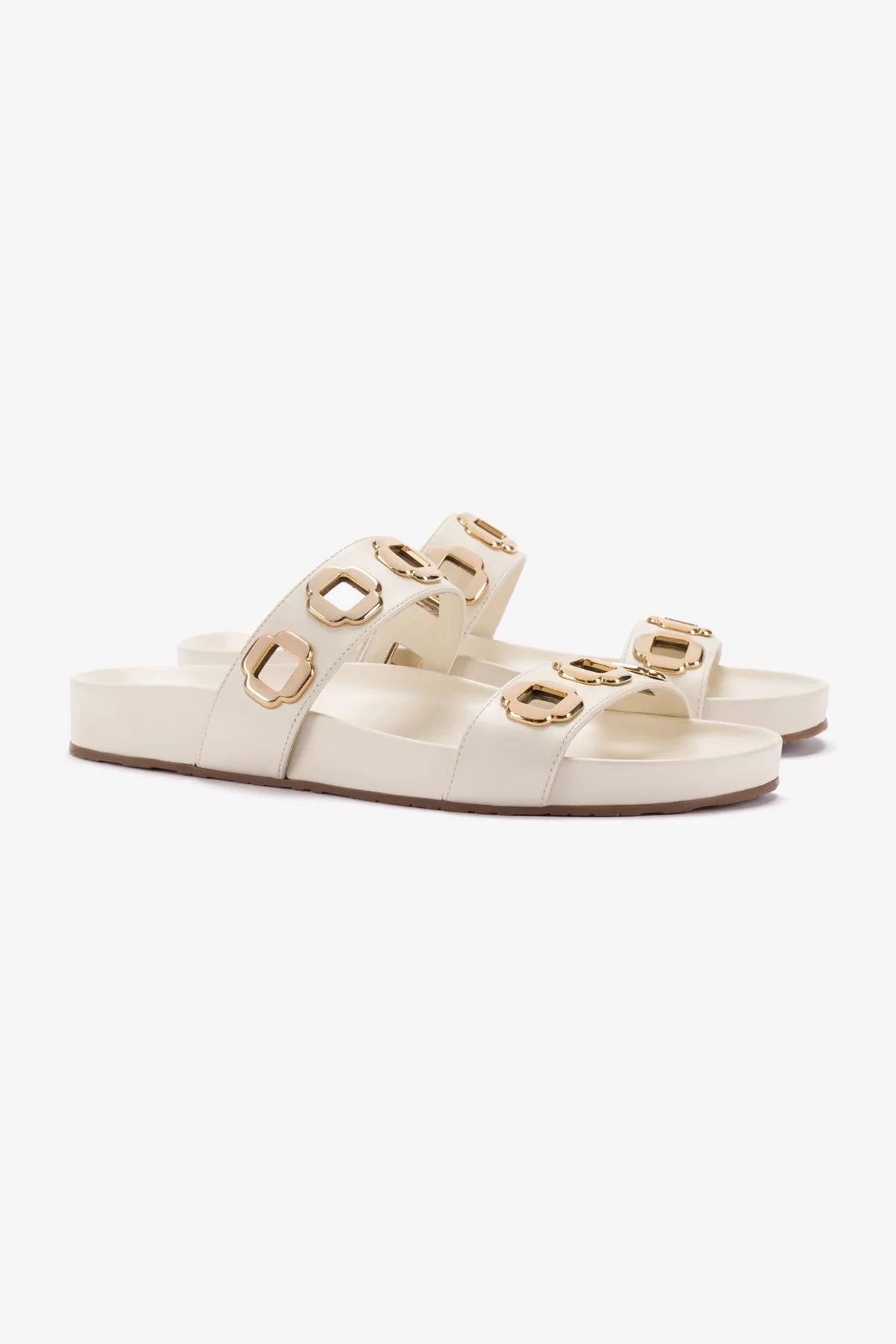 Image of Milan Slide In Ivory Leather