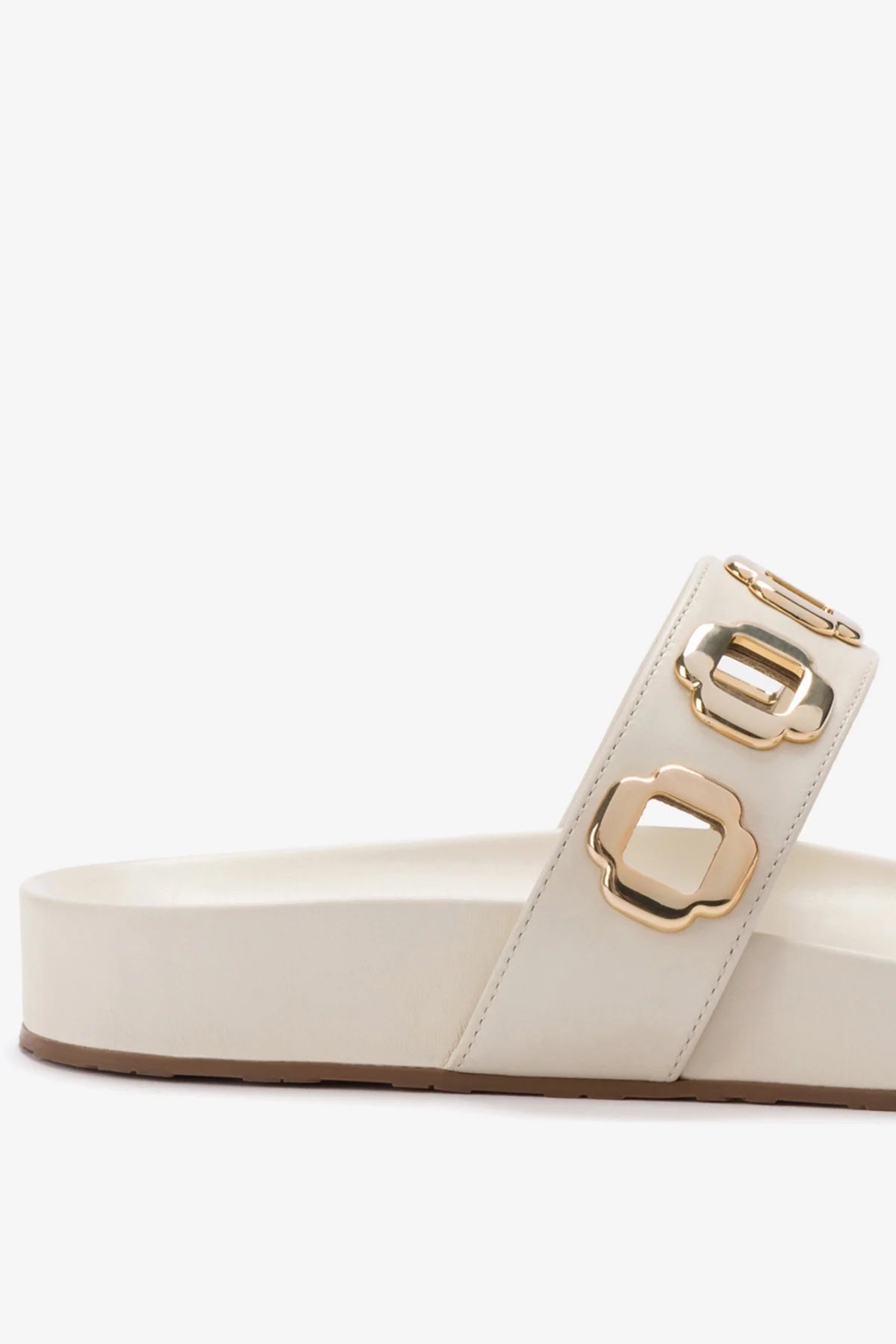 Image of Milan Slide In Ivory Leather