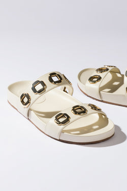 Image of Milan Slide In Ivory Leather