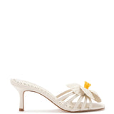 Magnolia Mule In Ivory Leather - Blue