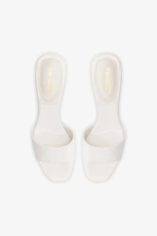 Greta Mule In White Patent Leather