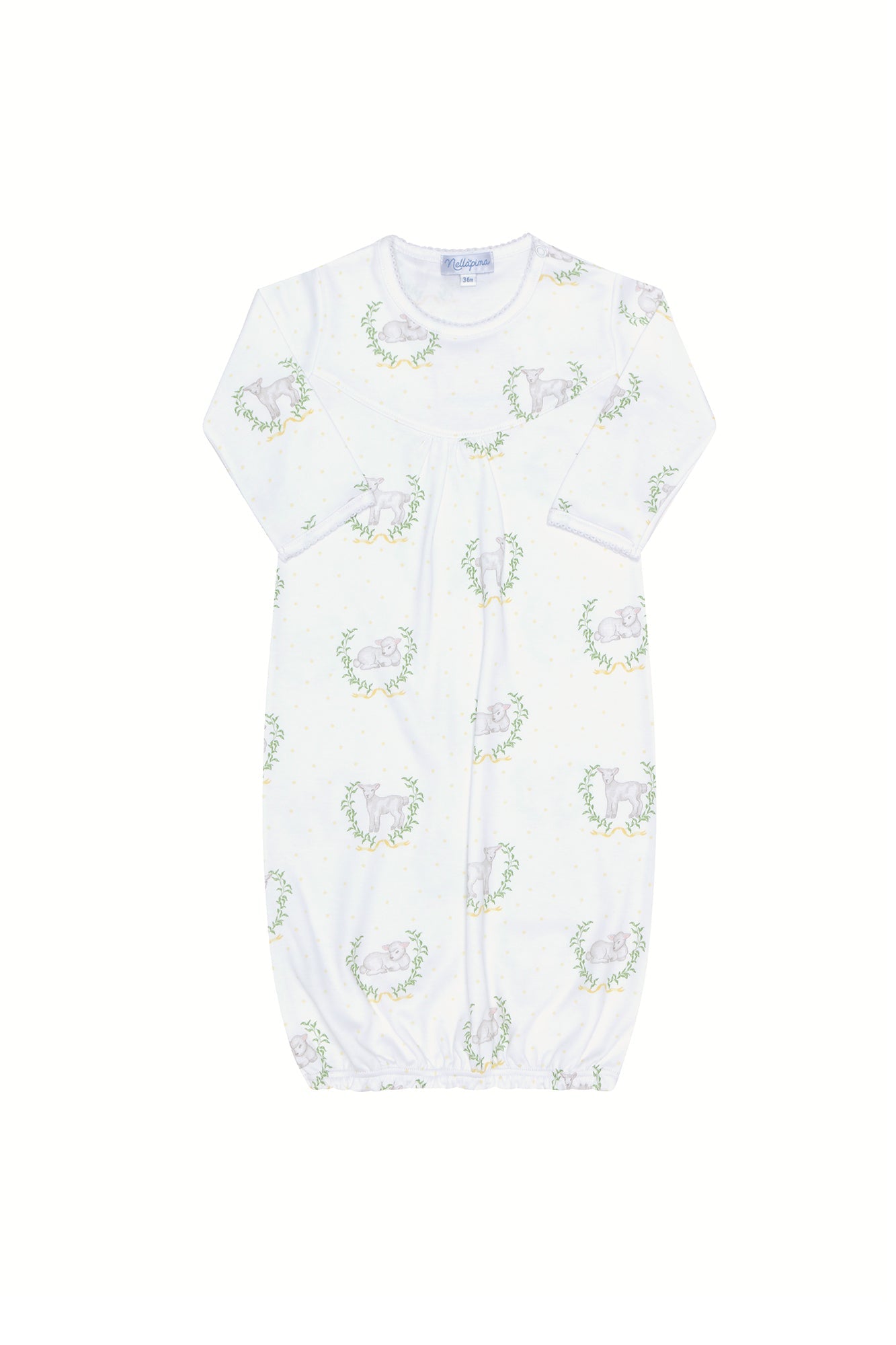 Image of Yellow Lamb Print Gown 