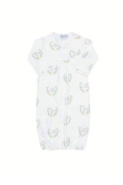 Image of Yellow Lamb Print Gown 