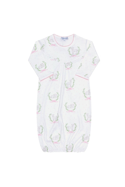 Pink Lamb Print Gown