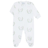 Blue Lamb Print Zipper Footie